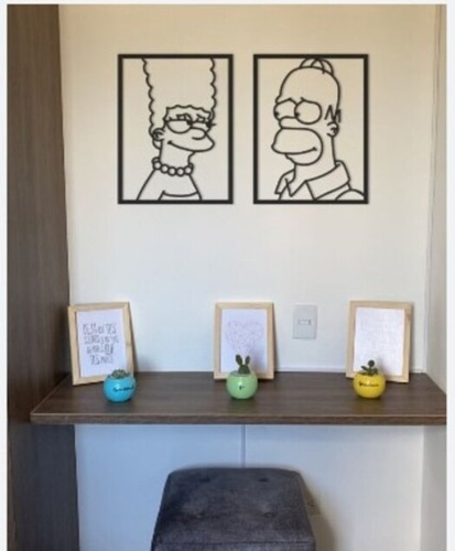 Cuadro  Decorativo Homero Y Marge Simpson   Artesanal 