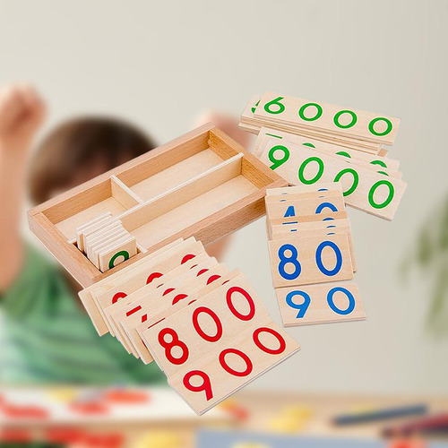 2 Tarjeta De Número De Matemáticas De Madera 1-9000