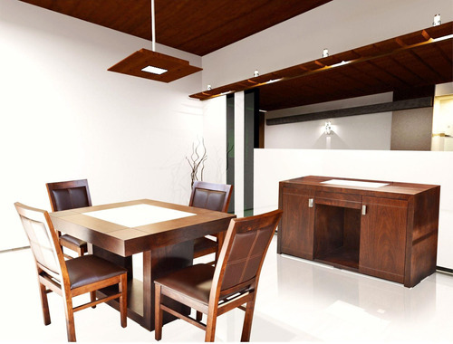 Antecomedor Ancona Tabaco Këssa Muebles Diseño de la tela de las sillas Liso