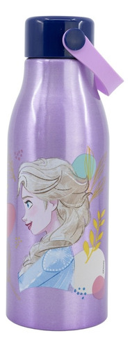 Botella Aluminio Flexi Handle 760 Ml Frozen Elsa Anna Disney Color Lila