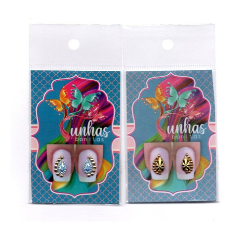 Kit 50 Joias De Unhas (25 Pares Joias) + 25 Adesivos 3d