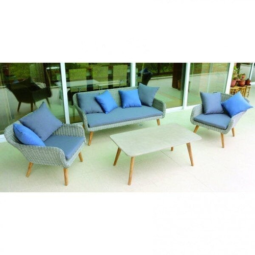 Conjunto Mesa 2 Poltronas 1 Namoradeira Acasa Móveis