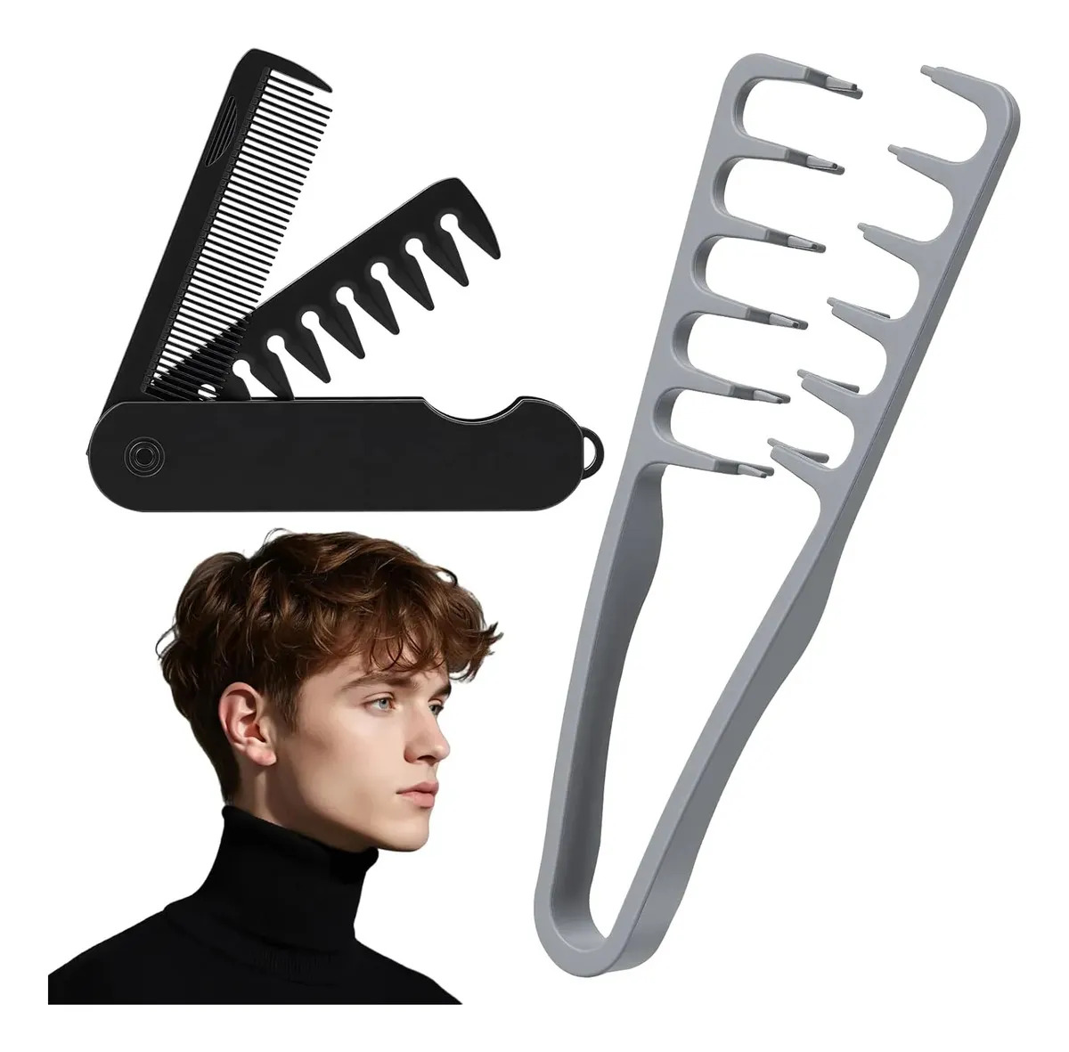 Set de Peines ANEBAKE: Peine Plegable y Voluminizador para Cabello con Volumen