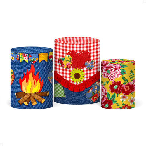 Capa Para Cilindro Festa Junina Chita Sublimado Para Festa Arraiá Com Elástico Veste Fácil