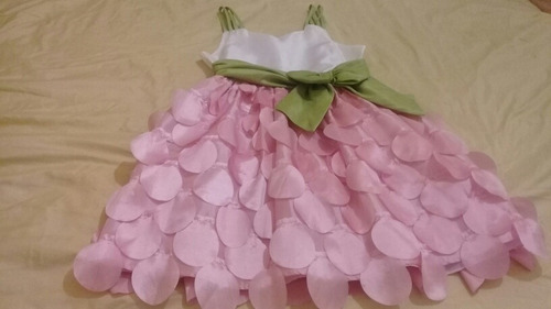 Vestido De Niña Talla 10 Edad 8-10 Tipo Laminado Rosa Blanco