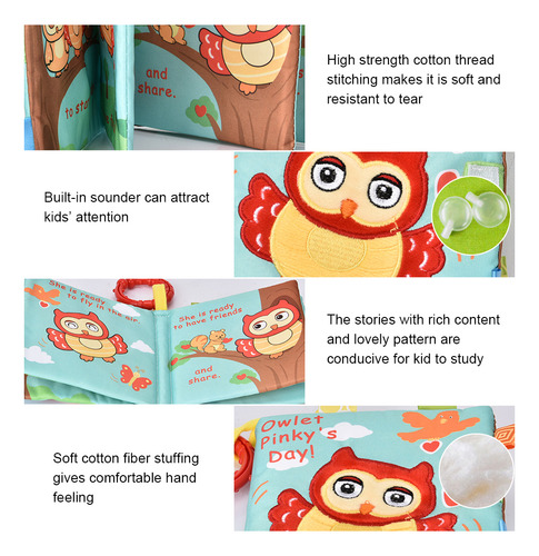 Libro De Tela, Juguete Baby Soft Story, El Bebé Sonaja Tempr