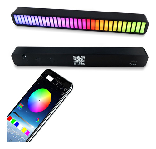 Rgb Led Música Rítmica Activada Por Voz Luz Control De