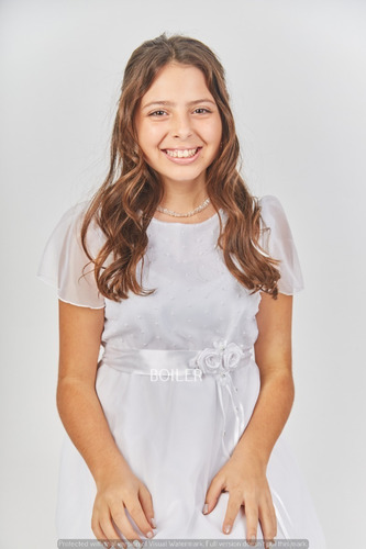Imagen 2 de 10 de Vestido Nena Comunión Niña Con Mangas Cortejo Divino Fiesta