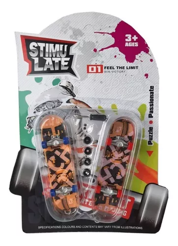 Kit 5 Skate De Dedo Fingerboard Sk8 Truck Lixa Miniatura