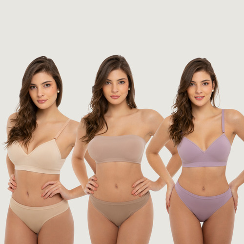 Biquíni Sem Costura Calcinha Trifil Kit Com 3 Unds Sortidas