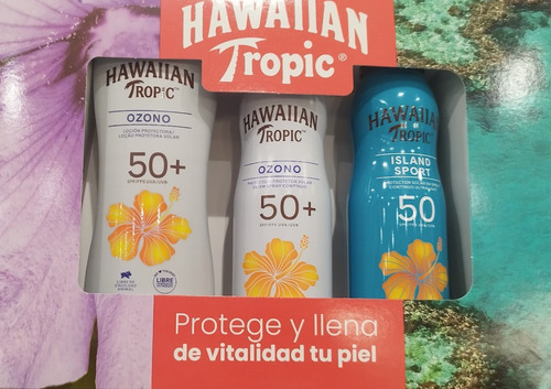 Protector Solar Hawaiian Tropic Ozono 1 Locion + 2 Spray