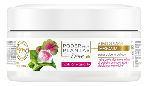 Máscara Dove Poder De Las Plantas Nutrición + Geranio 190ml