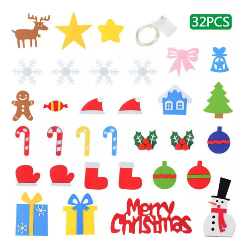 Novo Decoração De Parede De Árvore De Natal De Feltro Diy