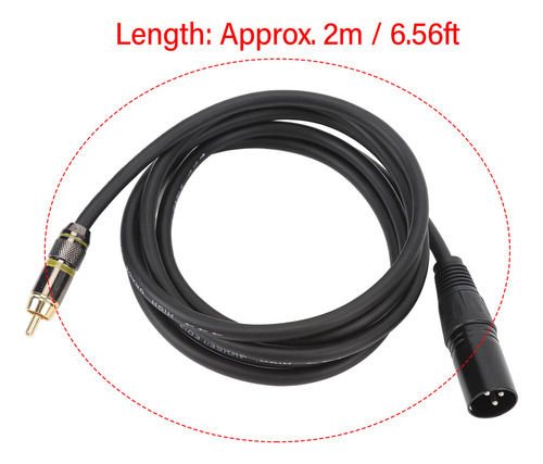 Cable Xlr A Micrófono, 22 Awg, Blindado De Cobre, Para Micró
