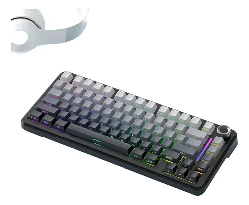 Teclado Mecânico F75 Sem Fio 75% Rgb - R$ 244,53