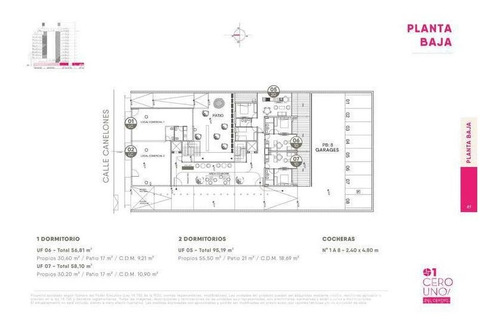 Vendo Apartamento De 1 Dormitorio Con Patio, En Construcción, Garajes Opcionales, Próximo Al Centro