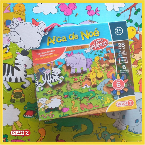 Imagen 3 de 10 de Set 2 Rompecabezas Piso Puzzle Infantil Formula Z Arca Noe