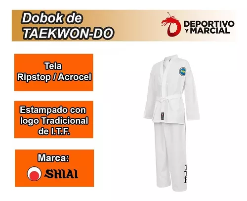 Dobok Taekwondo Itf Talles 3 Y 4 Traje Shiai Uniforme Cinto