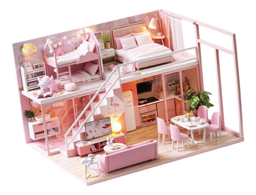 1/24 Kit De Diy En Miniatura Con Modelo De Lámpara Led