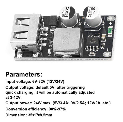 Convertidor Usb Buck Dc-dc, Módulo Reductor 6-32 V, 12 V, 24