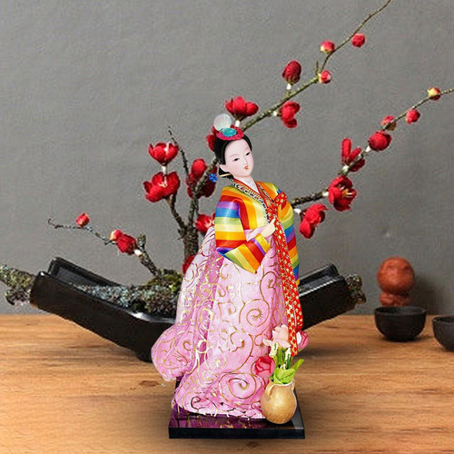 Figuras Coleccionables De Geisha Girl De Colorido Y Rosa