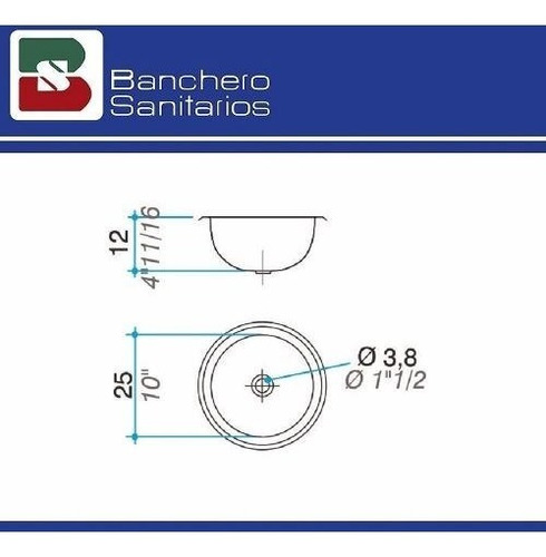 Bacha Baño Redonda O250l Johnson Acero Inoxidable P