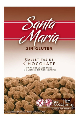 Galletitas De Chocolate Santa Maria 200 G Sin Tacc