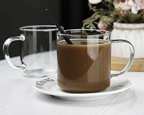 Juego De 4 Tazas De Café De Vidrio Luxu, Tazas Grandes Para