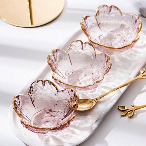 6 Mini Cuencos De Cristal Con Forma De Flor