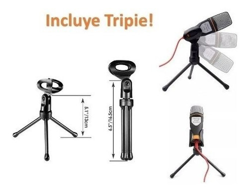 Micrófono Condensador Con Tripie Antipop Y Divisor De Audio
