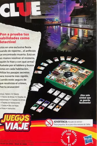 Juego De Mesa Clue Edición De Viaje