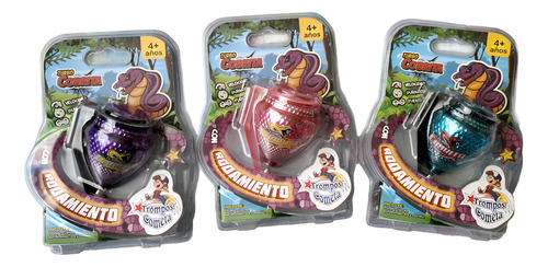 3 Trompos Turbo Cobrita Cometa Con Rodamiento 7cms Rosa Morado Turquesa
