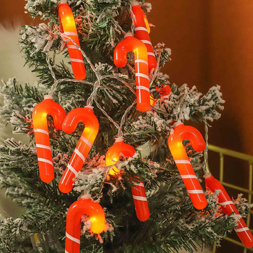 Arranjo De Cenas De Árvore De Natal Led Cane String P