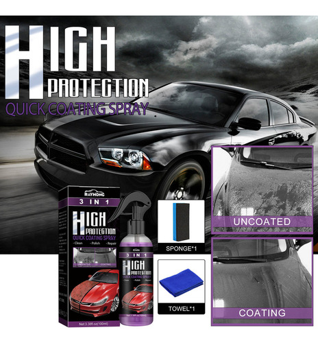 Spray De Revestimento Cerâmico 3 Em 1 Fast Car (100 Ml)
