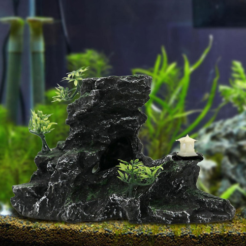 Decoración De Acuario De Resina Con Adorno De Piedra,