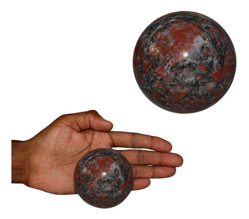 Bola Esfera Em Jaspe Brecha Natural De Proteção 401g 5cm