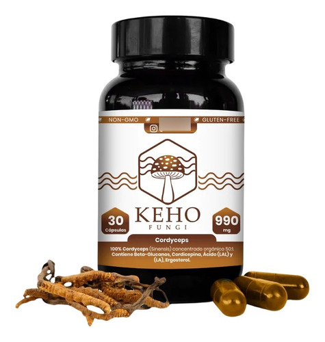 Keho Fungi - Cordyceps Concentrado 990mg 30 Caps