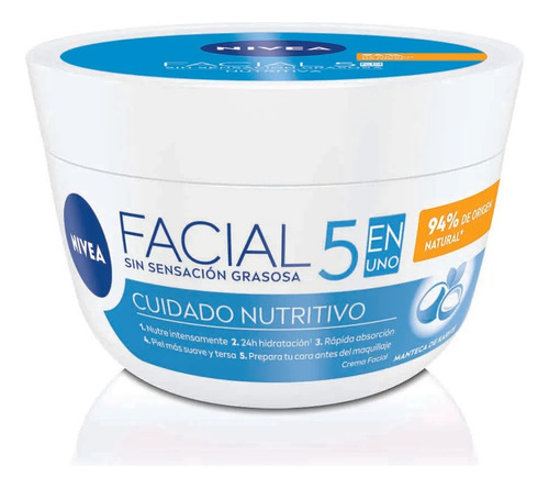  Crema Facial Nivea Nutritiva 5 En 1 100 Ml
