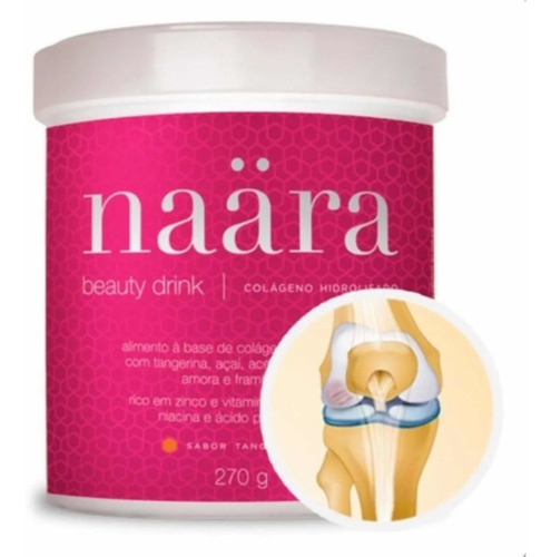 Suplemento Alimentar de Colágeno Hidrolizado Naara Tangerina Beauty Drink 270g