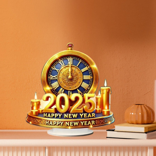 2025 Feliz Ano Novo Decoração Celebração Relógio