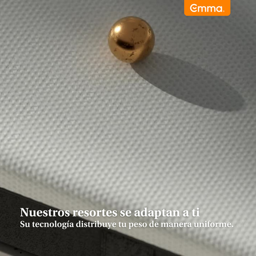 Colchón Emma Comfort Premium King Size Memory Foam+resortes Color Blanco