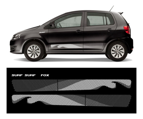 Kit Adesivo Faixa Lateral Compatível Com Volkswagen Fox Surf