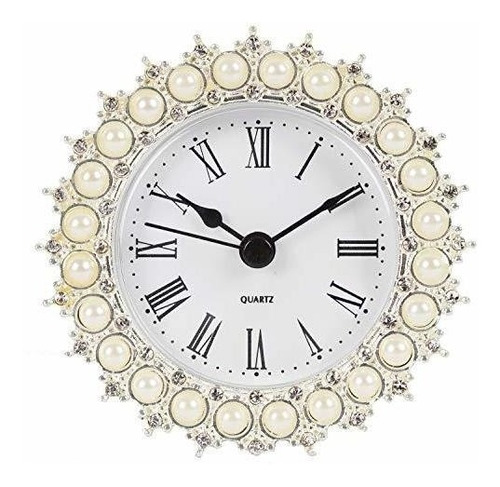 Nikky Home Reloj De Mesa Pequeño Con Perlas De Imitacion C