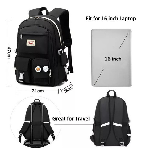 Mochila Para Adolescentes Y Estudiantes De Secundariamochila De Estudiante De Dibujos Animados De Gran Capacidad, Temporada De Vuelta Al Cole