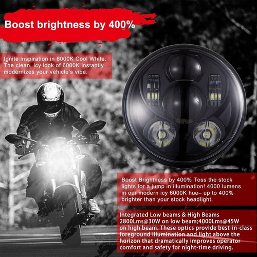 Faros De 6 Leds Universales Para Moto Harley