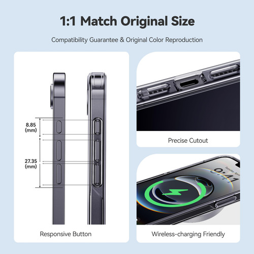 Funda De Teléfono Casekoo Para iPhone 16e Crystal Clear 6.1