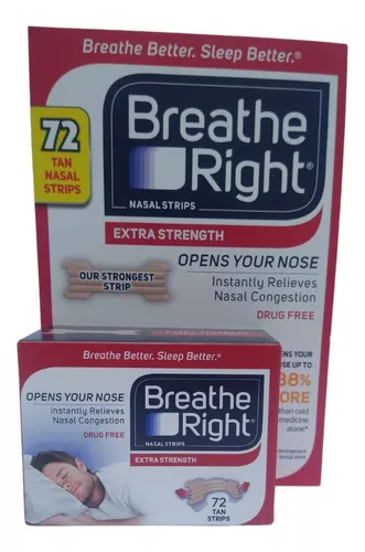 Breathe Right tiras nasales antironquidos para la congestión nasal