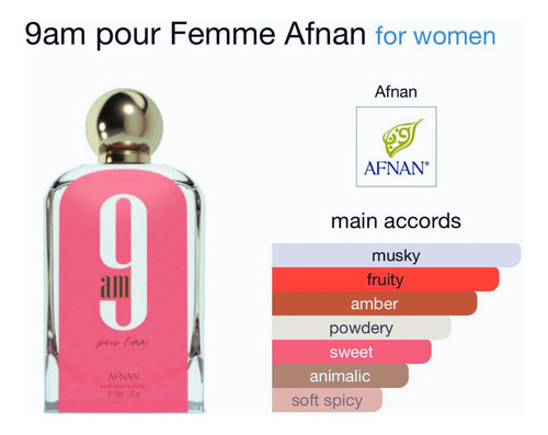 Afnan 9am Pour Femme 100ml Edp (rosa)