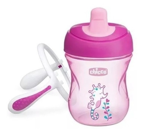 Taza de entrenamiento infantil Training Cup de más de 6 m, Chicco, 200 ml, color rosa