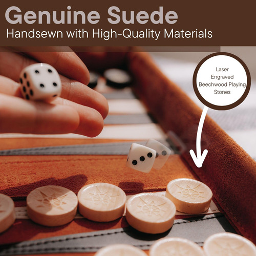 Sondergut Juego De Backgammon Suede Deluxe Portable